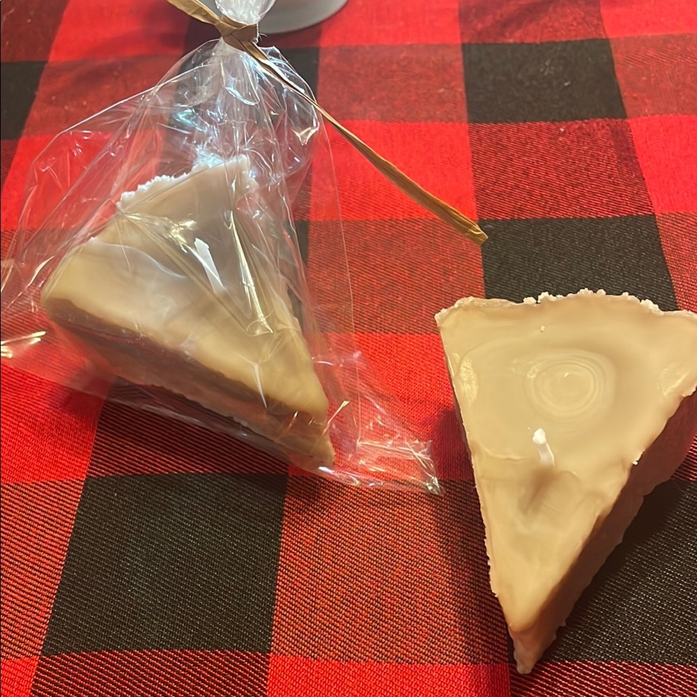 Handmade Candle Cake Slice - Creamy Beige